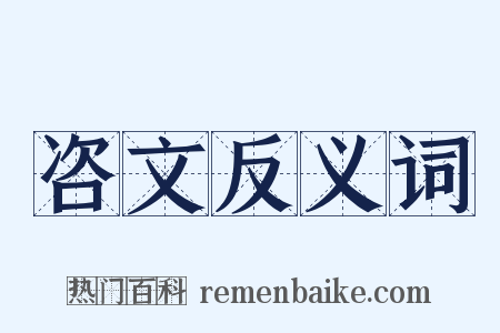 咨文反义词是什么意思的图片